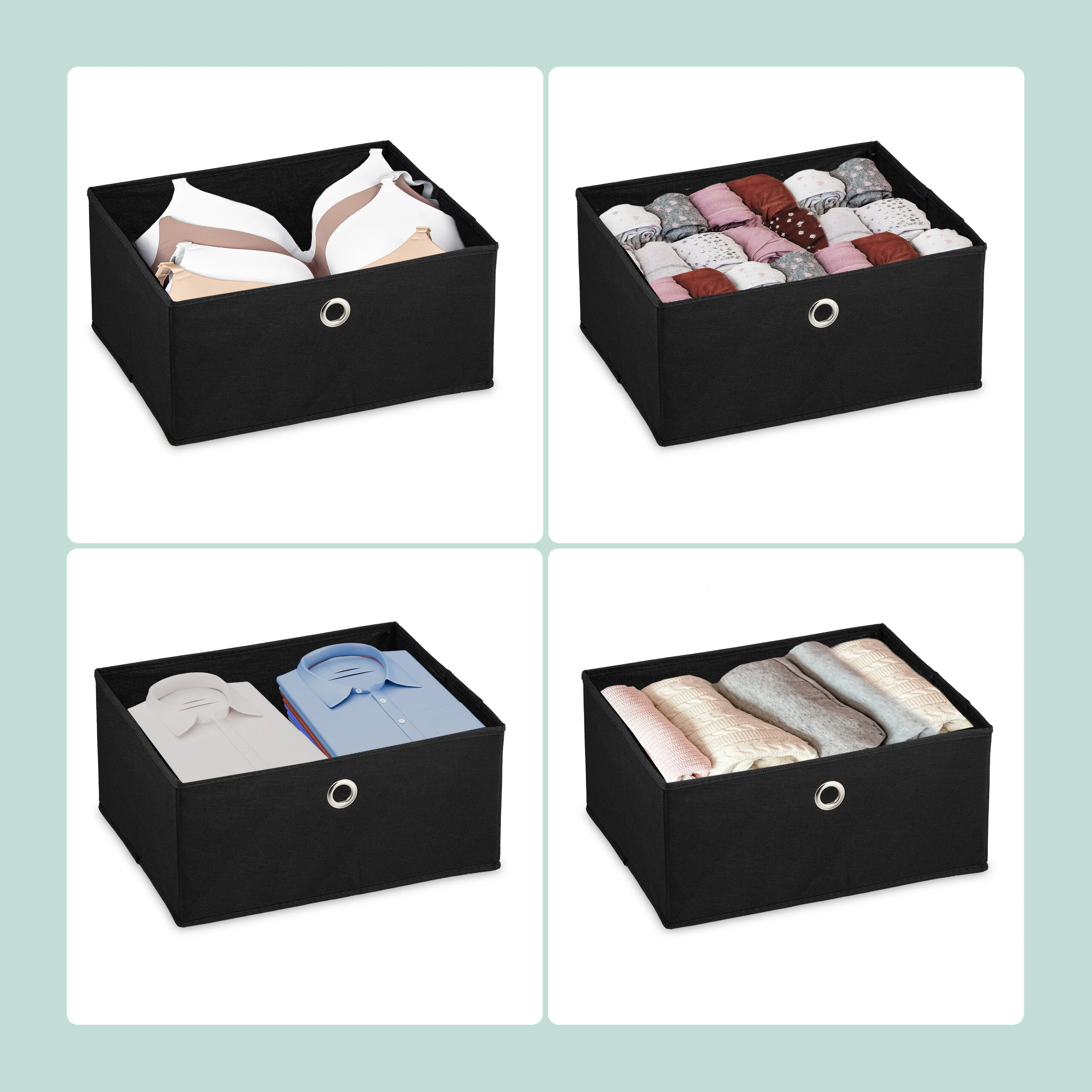 Kommode Holzoptik mit Stoffschubladen - Image 23