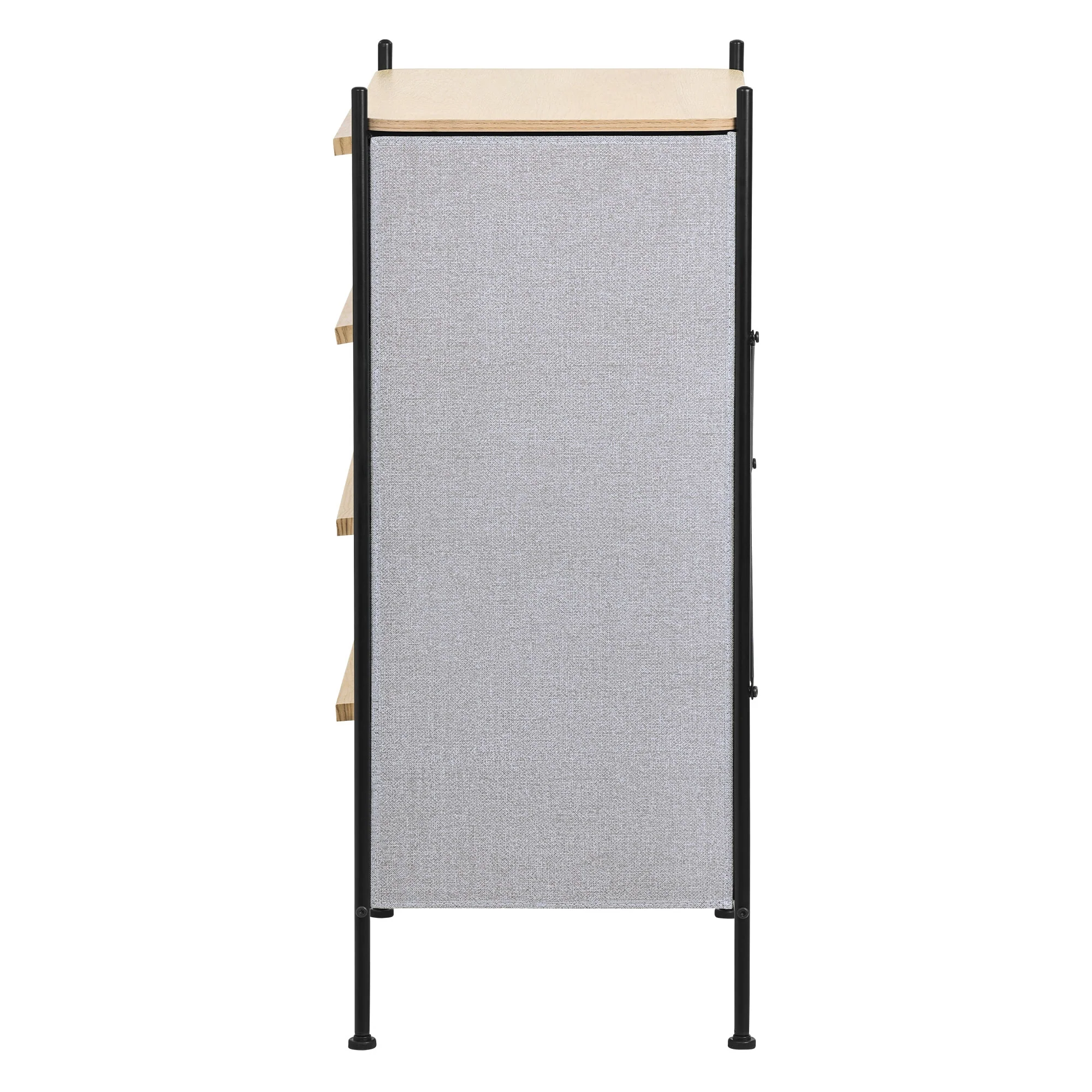 Kommode mit Schubladen aus Stoff, 58x98x42,5 cm, Grau, mit MDF-Platte und Stahlrahmen - Image 7