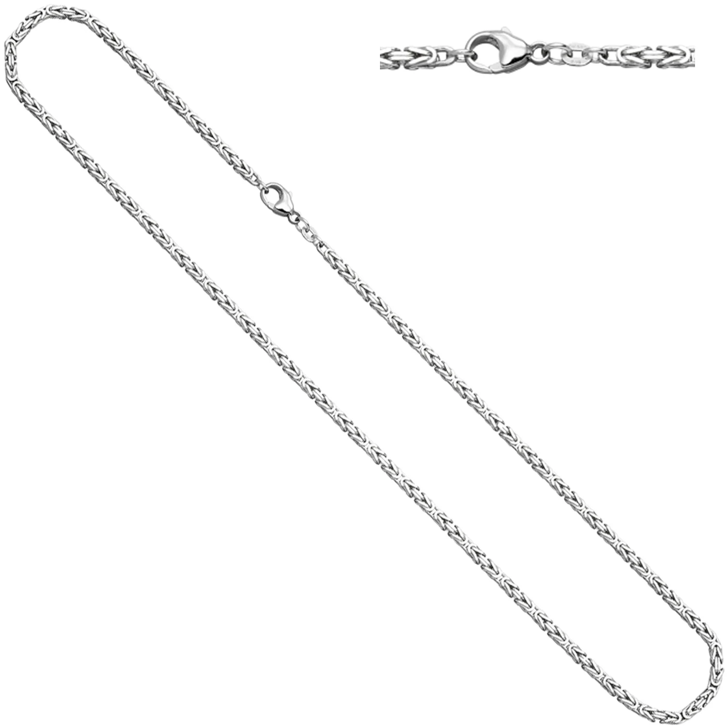 Königskette 585 Gold Weißgold 50 cm Kette Halskette Goldkette Karabiner - Image 2