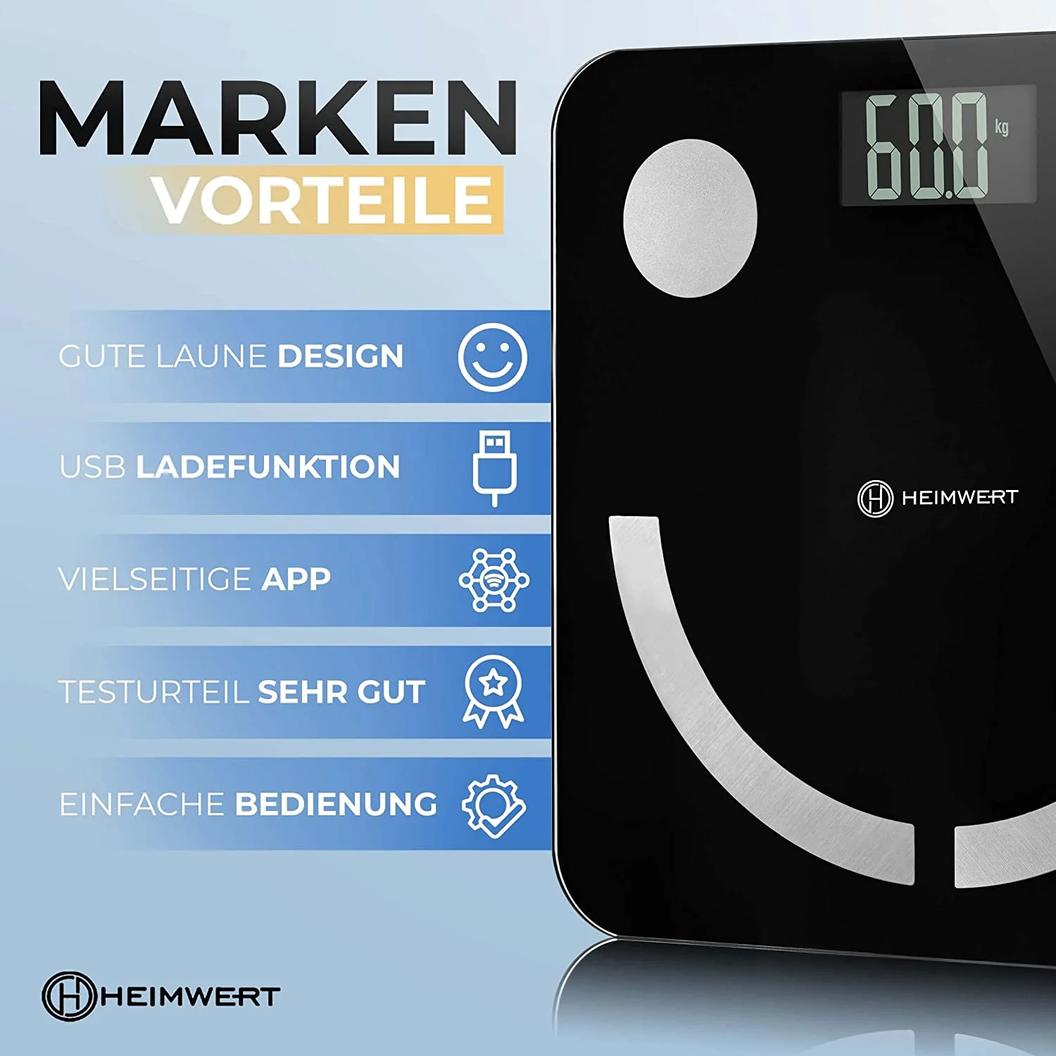 Körperfettwaage Testsieger Design Waage Körperanalysewaage Personenwaage Waage - Image 3