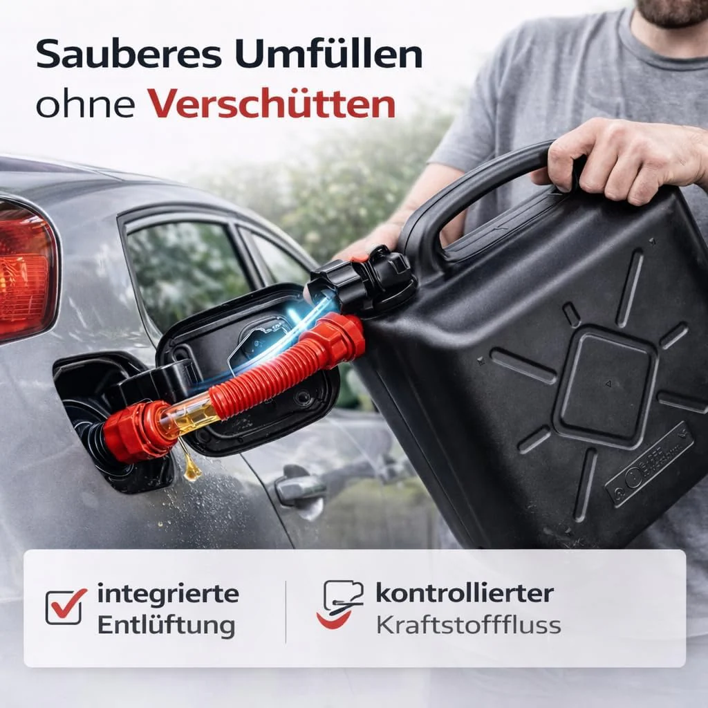 Kraftstoffkanister für Benzin & Diesel mit UN-Zulassung EU – mit Einfüllstutze - Image 6