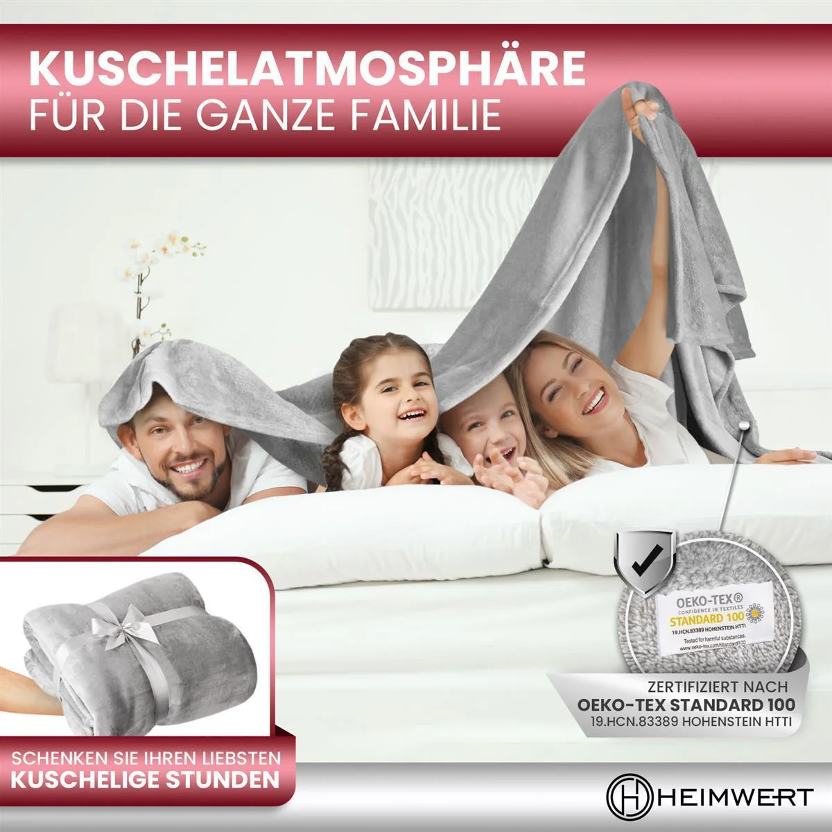 Kuscheldecke Sofadecke Decke flauschig Flanell Überwurf leicht warm Bett grau - 220x240 cm - Image 6