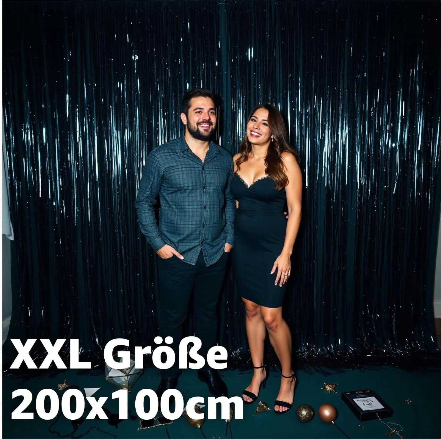 Lametta Vorhang bunt - 200 x 100 cm - Glitzervorhang für Türrahmen als Dekoration, Party, Hochzeit - Image 19
