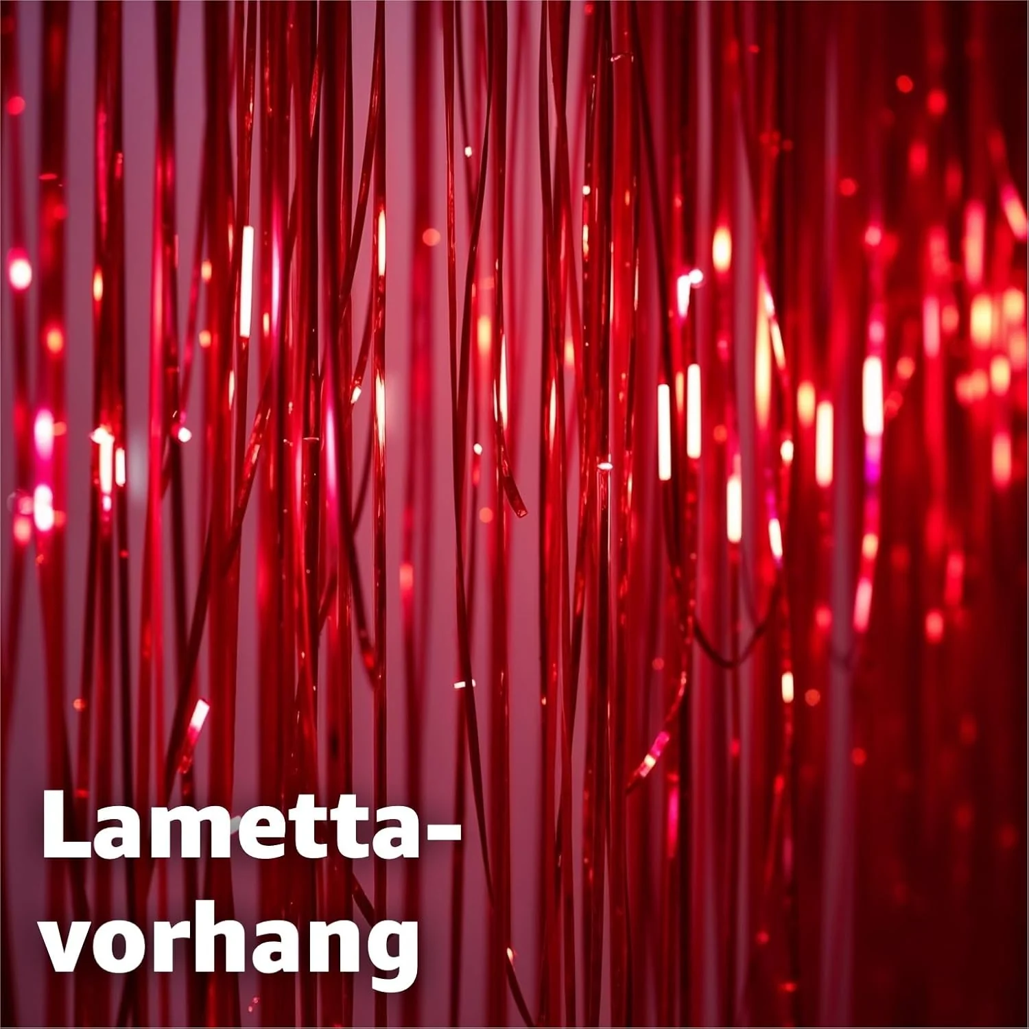 Lametta Vorhang rot - 200 x 100 cm - Glitzervorhang für Türrahmen als Dekoration, Party, Hochzeit - Image 4