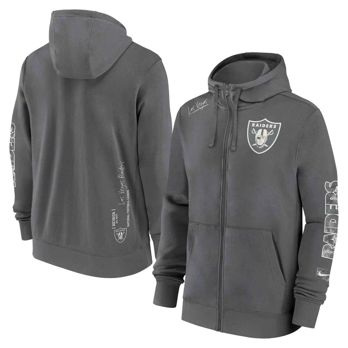 Las Vegas Raiders Nike Full-Zip Fleece Hoodie - Image 5
