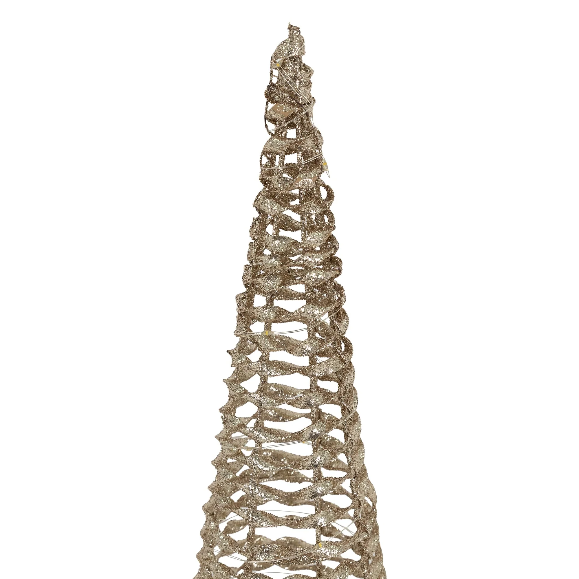 LED Lichterkegel Weihnachtsdeko 60 cm Gold aus Metall mit warmweißen LEDs - Image 3