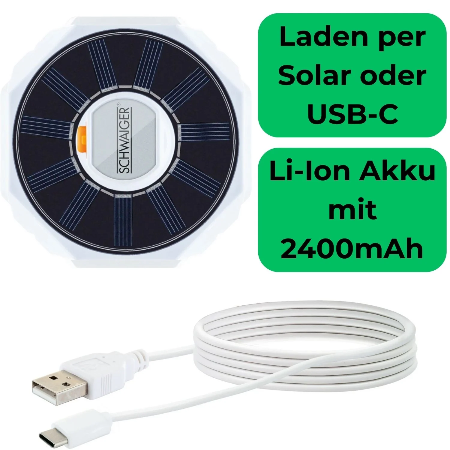 LED Solar Outdoor Leuchte 5 Leucht-Panels Weiß - Image 9