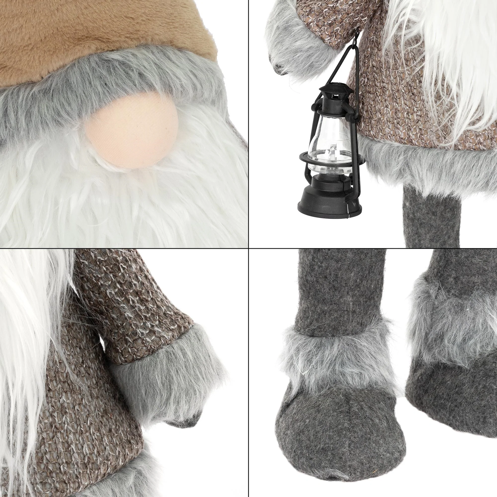 LED Wichtel-Figur 80 cm Braun aus Kunststoff und Polyester - Image 3