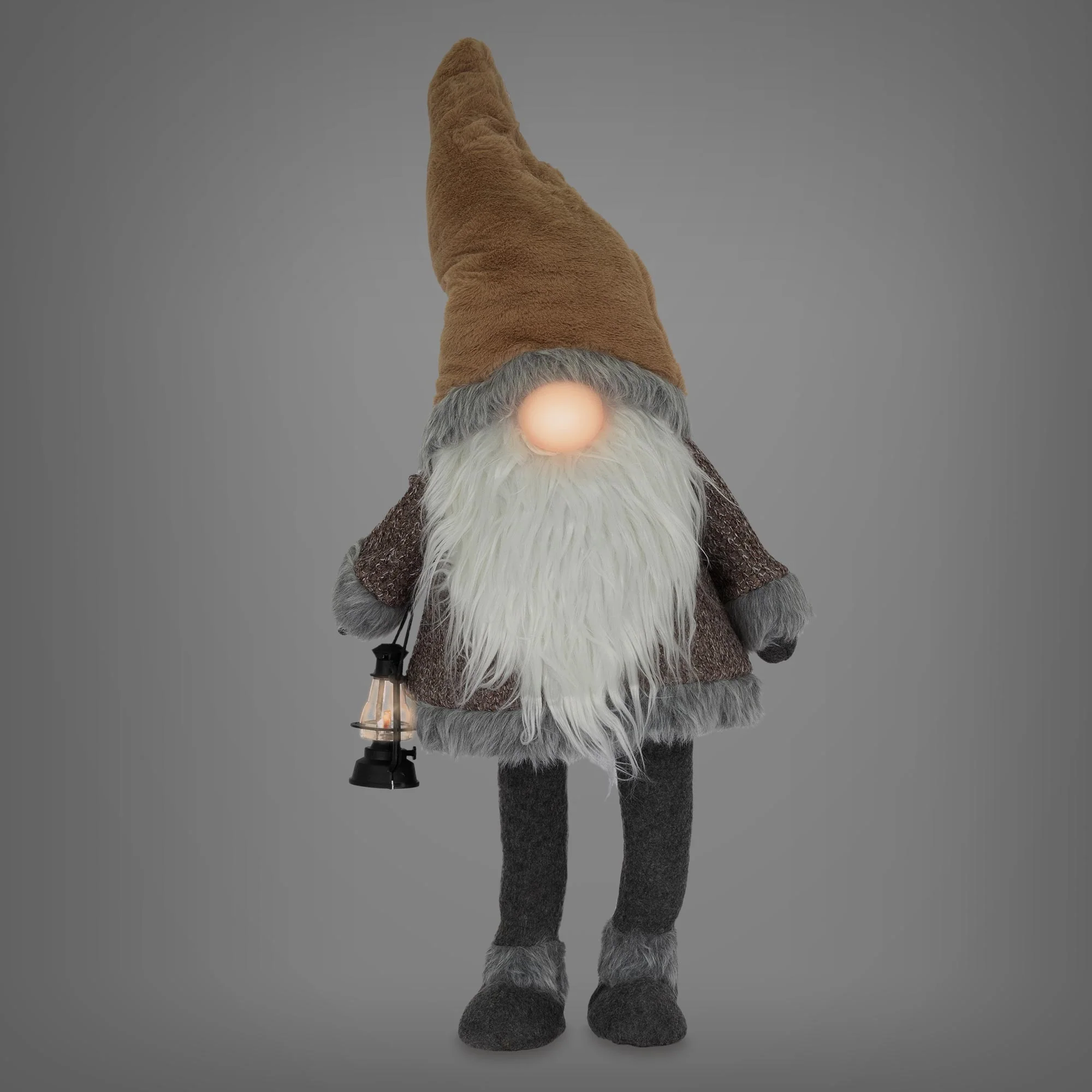 LED Wichtel-Figur 80 cm Braun aus Kunststoff und Polyester - Image 4