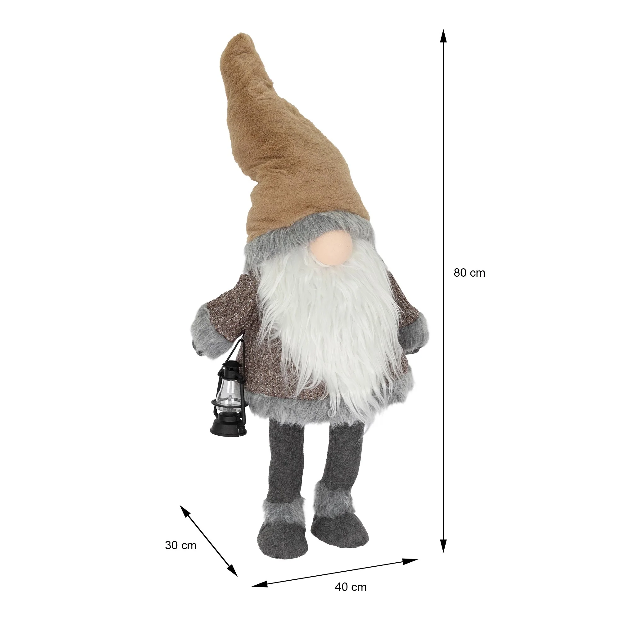 LED Wichtel-Figur 80 cm Braun aus Kunststoff und Polyester - Image 6