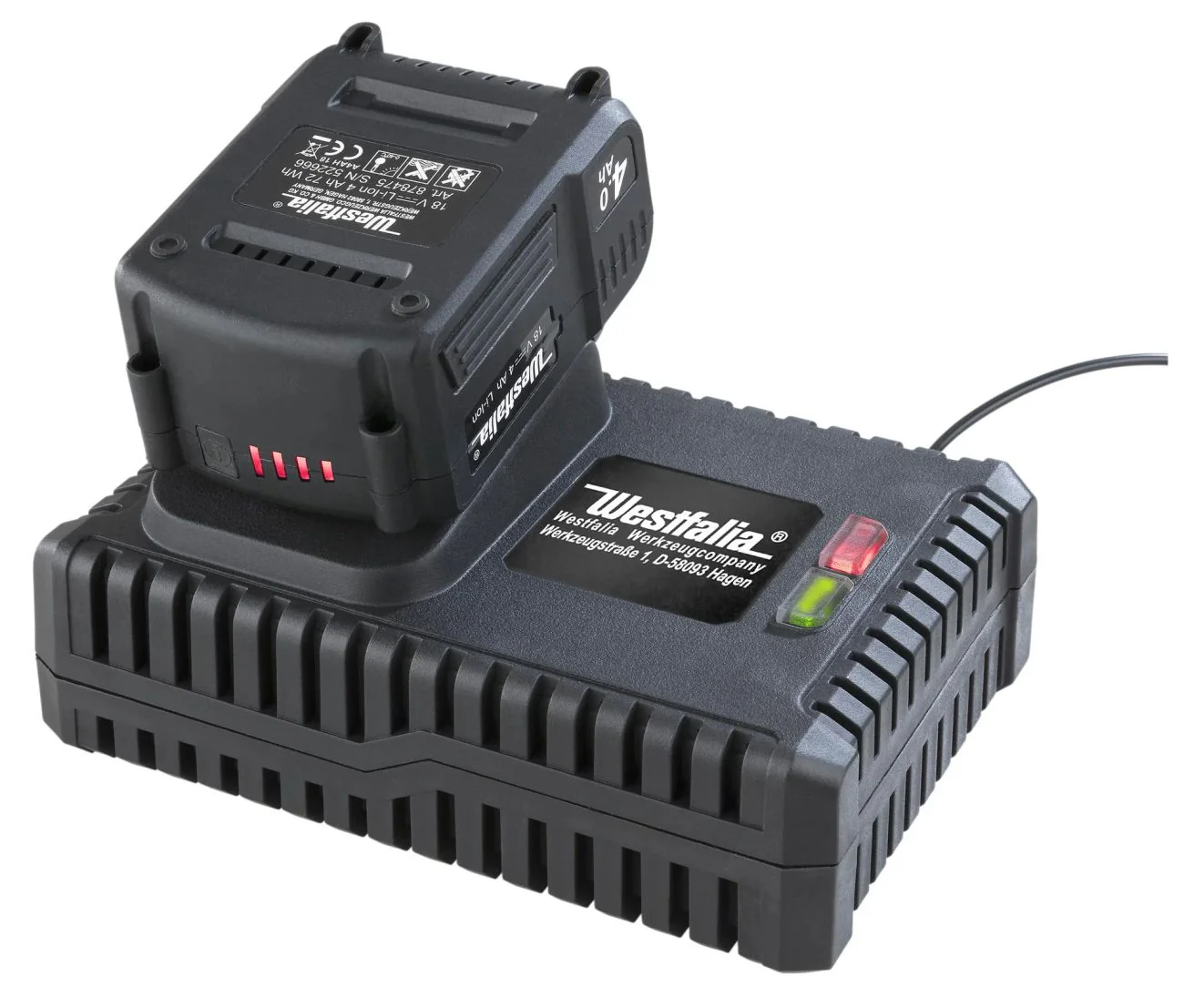 Li-Ion-Akku-Schnellladegerät 4 A für 18 Volt Werkzeug-Akkus - Image 4