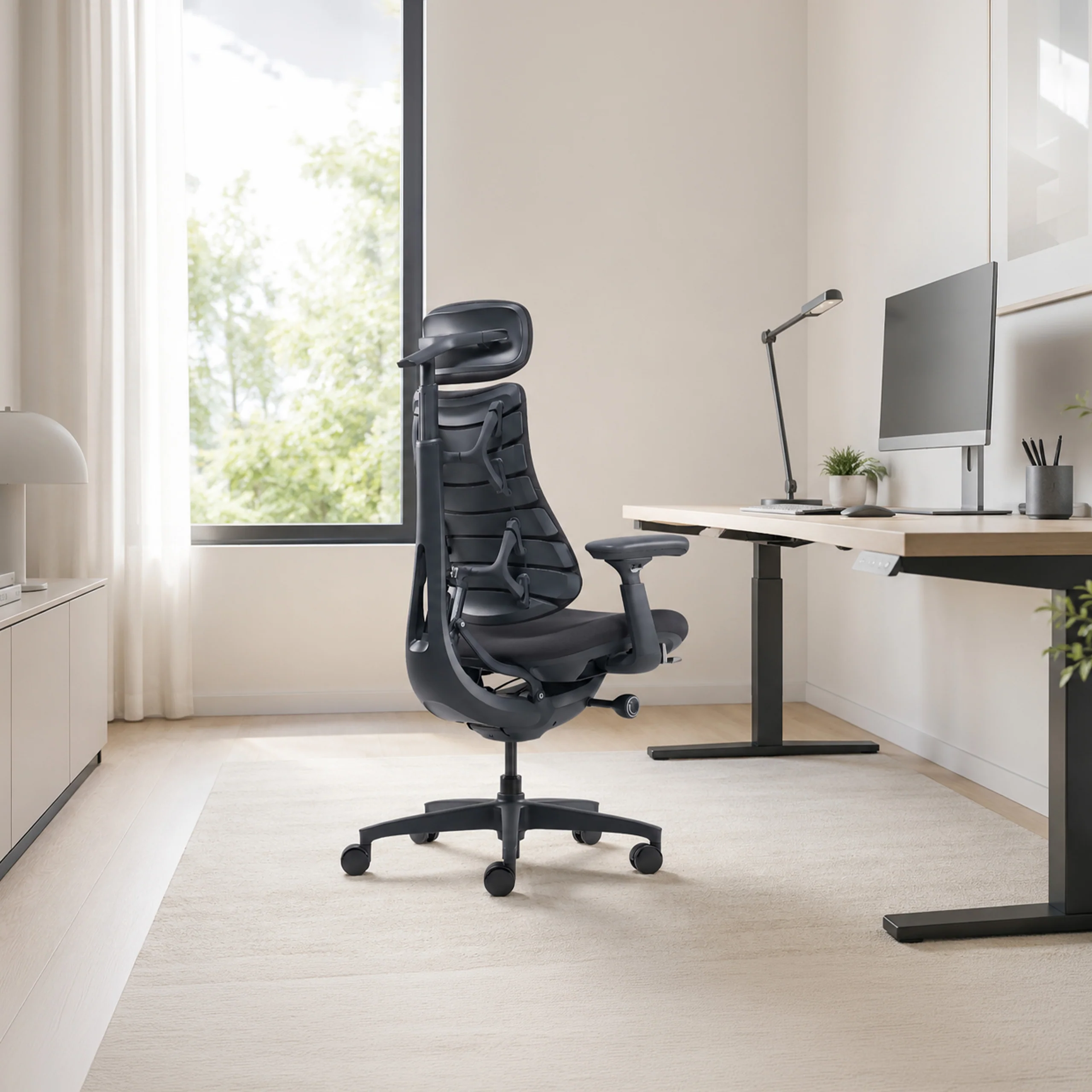 LiberNovo Omni Dynamischer ergonomischer Stuhl 48 cm Sitztiefe Stoff schwarz - Image 7