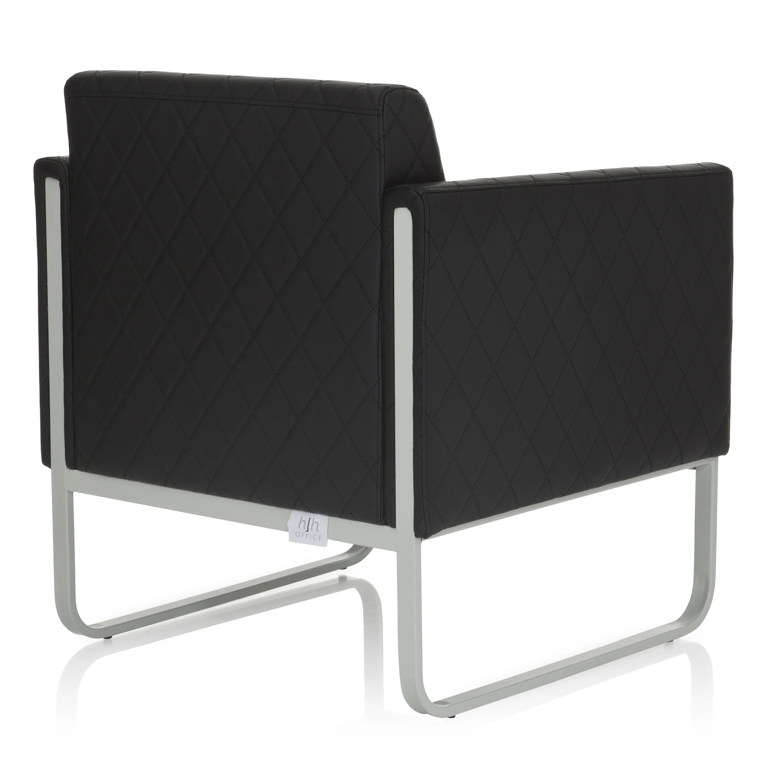 Loungesessel ARUBA STEP Gestell weißgrau Kunstleder 1-Sitzer schwarz hjh OFFICE - Image 6