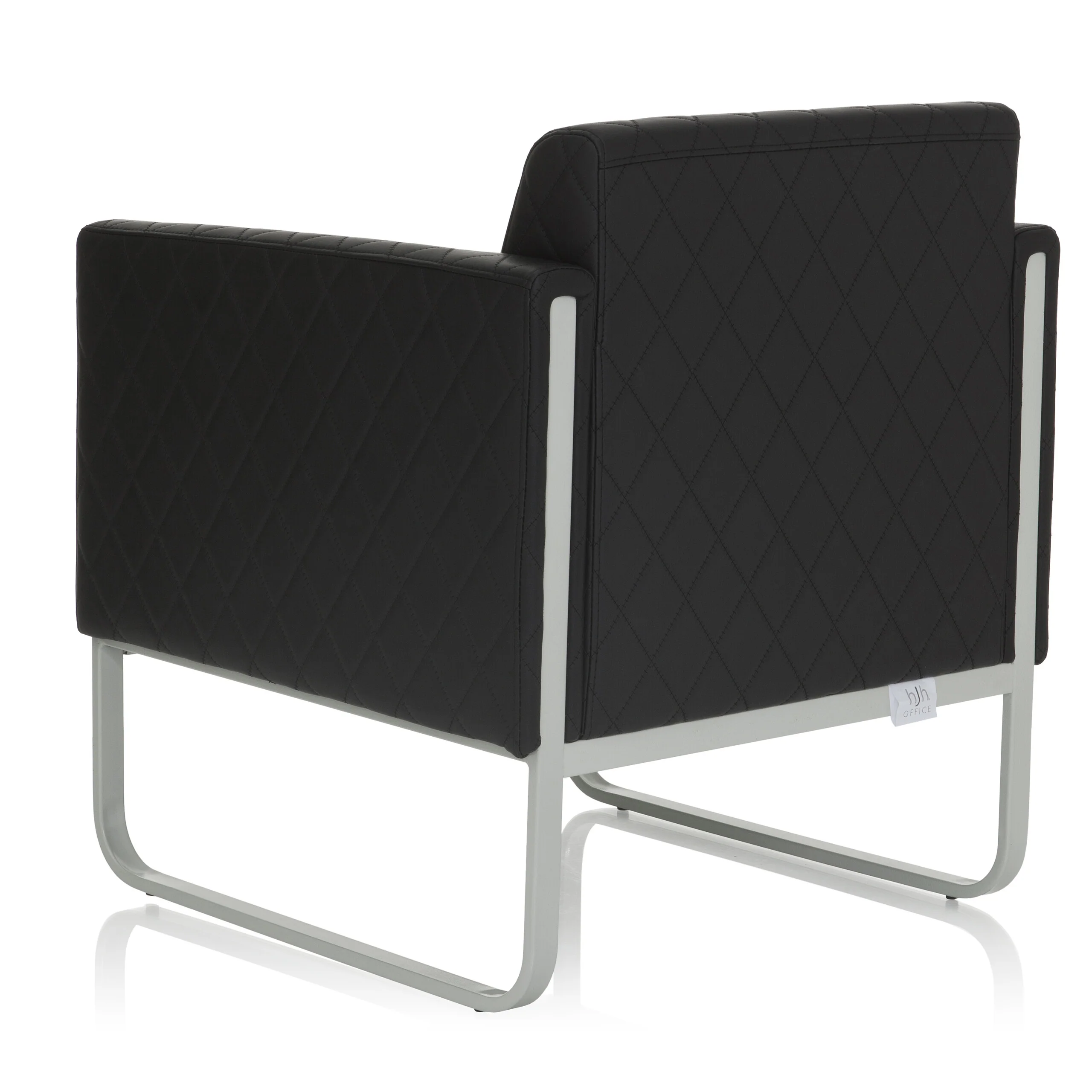 Loungesessel ARUBA STEP Gestell weißgrau Kunstleder 1-Sitzer schwarz hjh OFFICE - Image 8