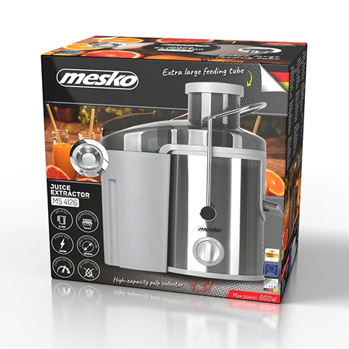 MESKO MS4126G Entsafter Gemüse und Obst, 600W, Slow Juicer, Saftpresse, 0,45L - Image 5