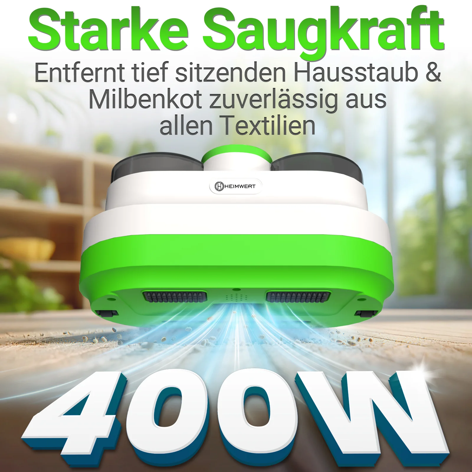 Milbensauger Matratzenreiniger Milben UV-C Licht & Tiefenvibration 400W fasertiefe Reinigung - Image 4