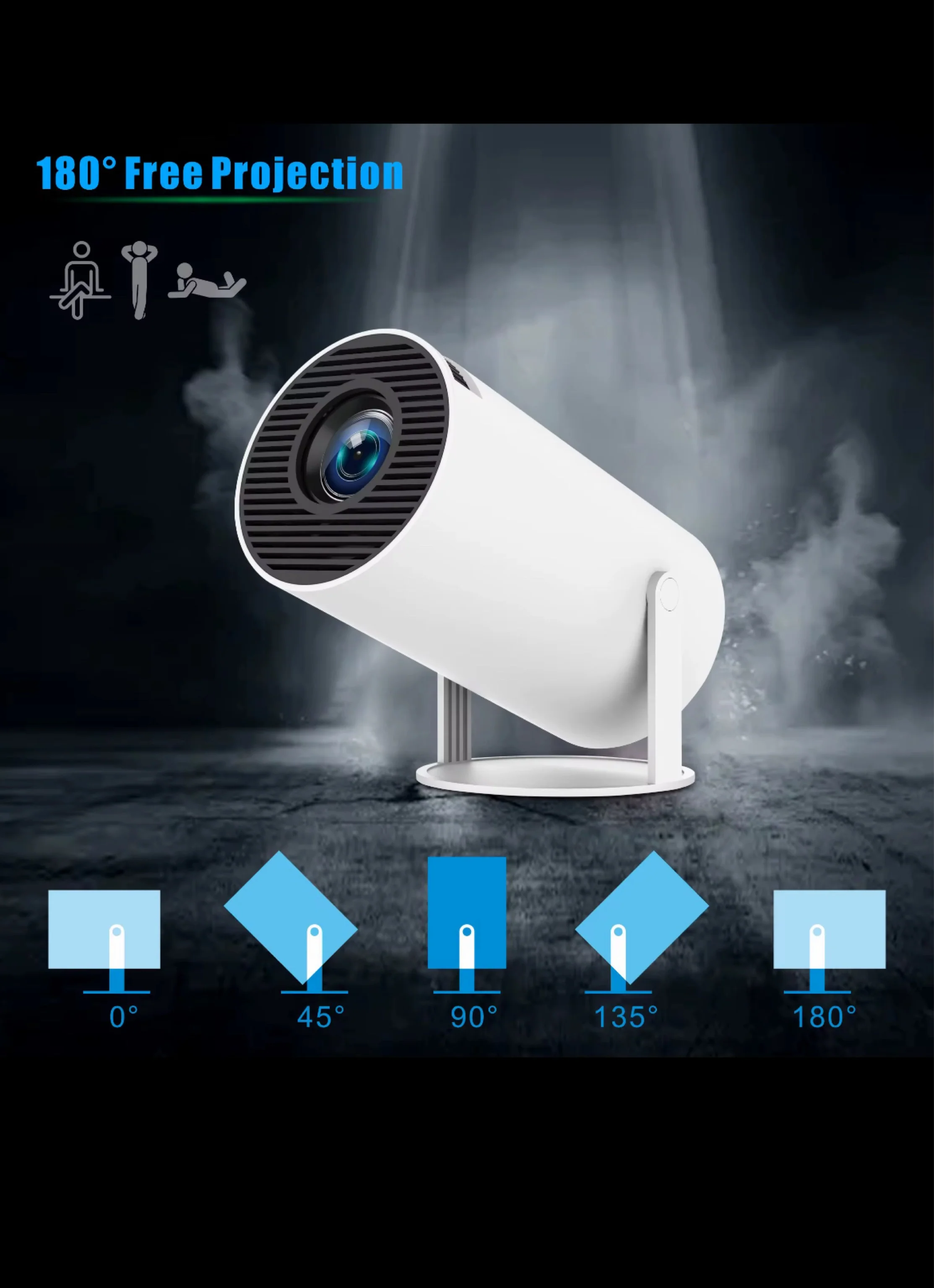 Mini Beamer 4K Support WLAN Bluetooth Android 11 – HD Projektor Heimkino Netflix YouTube 180° - Image 3