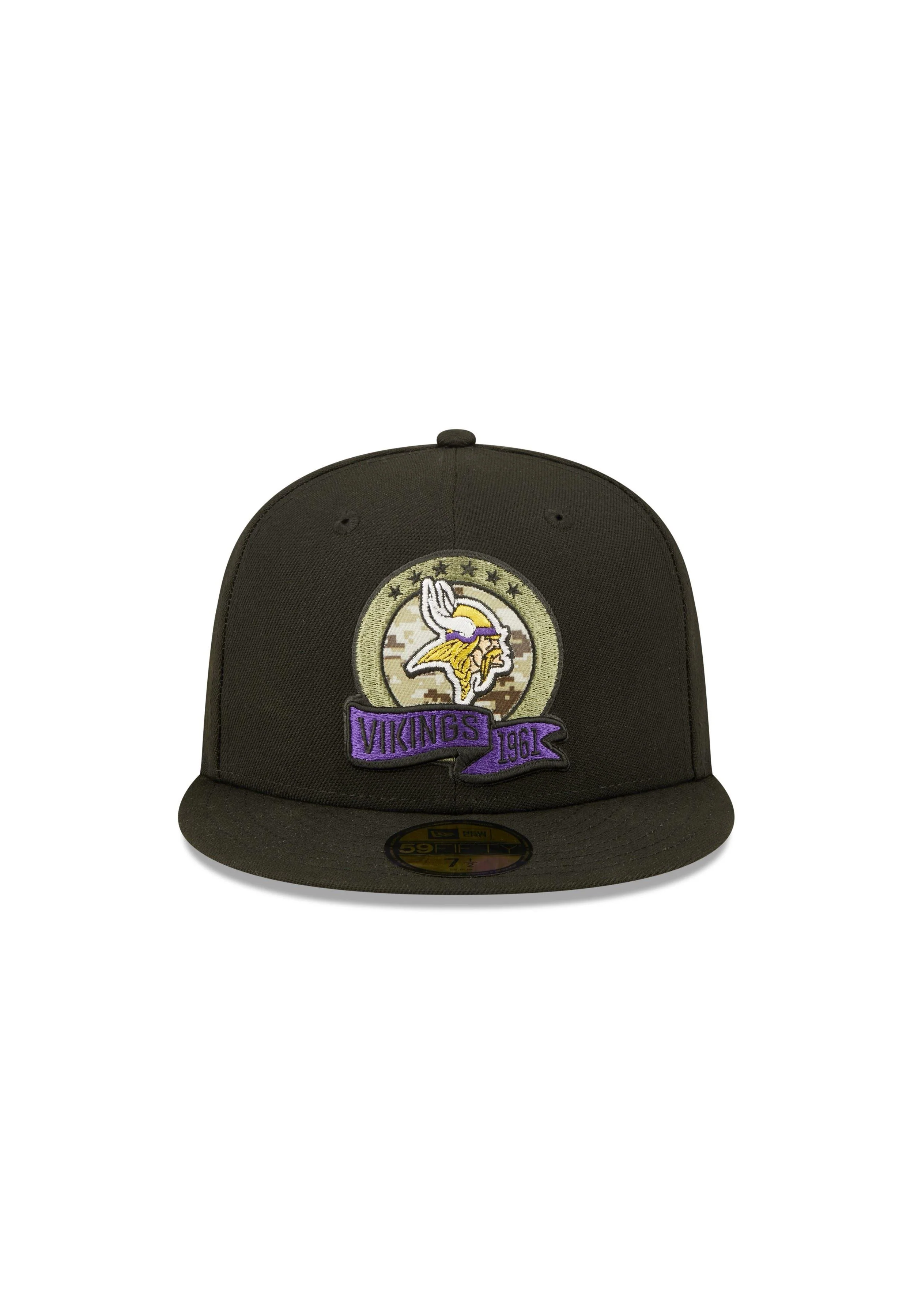 Minnesota VikingsSalute to Service 2022 Black 59Fifty Basecap  7,875 - Image 2