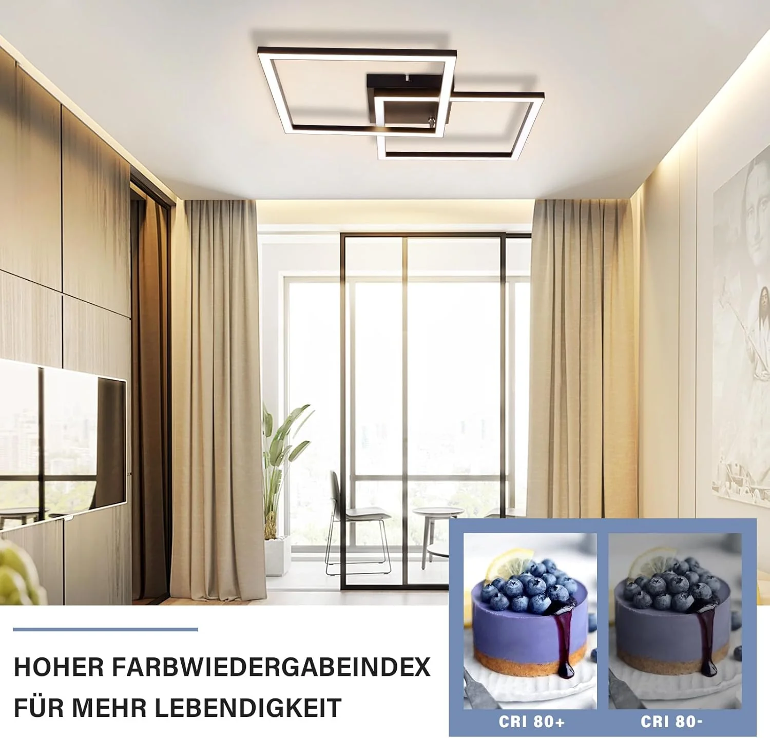 Moderne 24w LED Deckenleuchte mit 2 Flammen - Warmweiß Küchenbeleuchtung - Image 5