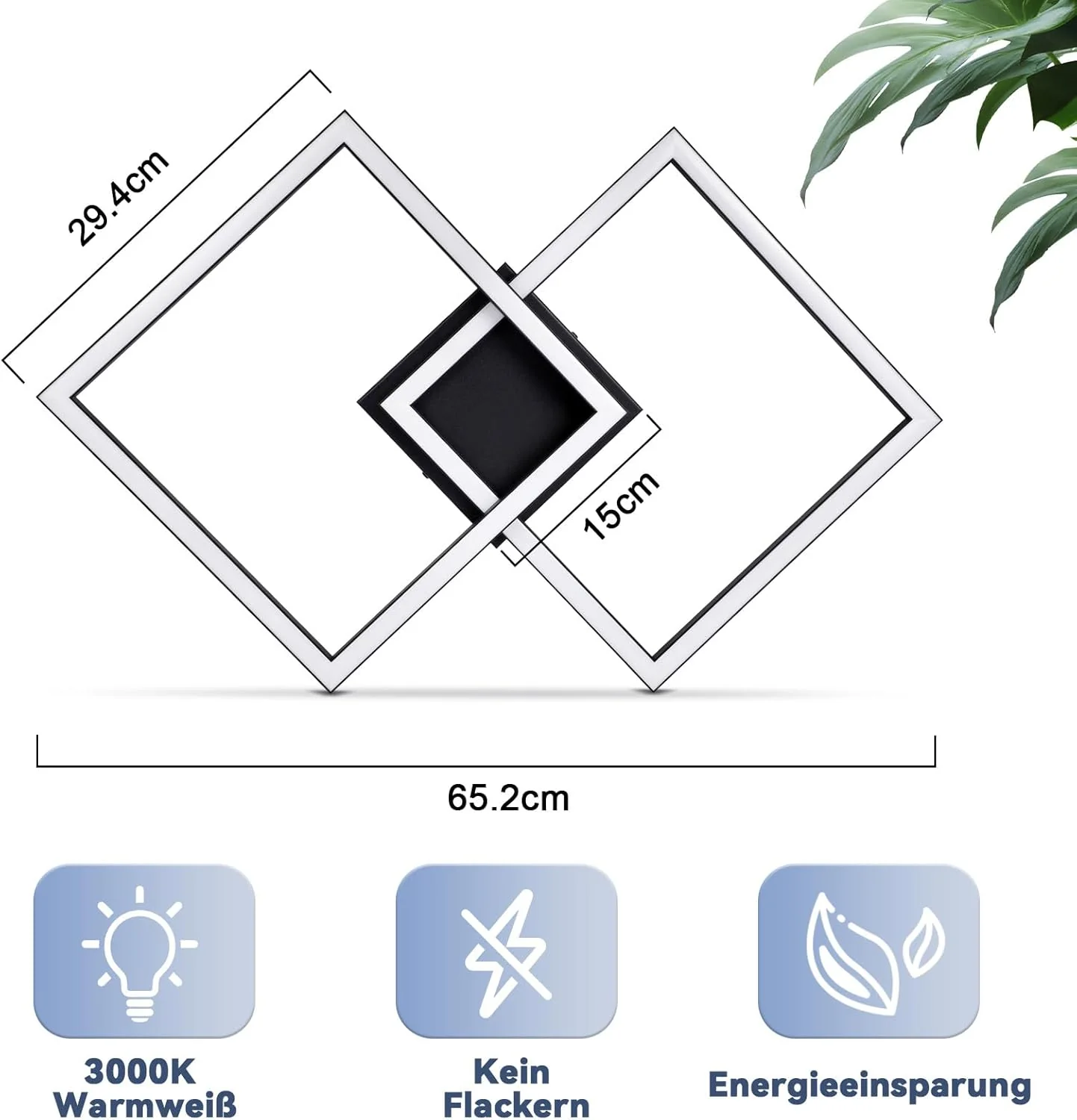 Moderne 24w LED Deckenleuchte mit 2 Flammen - Warmweiß Küchenbeleuchtung - Image 7