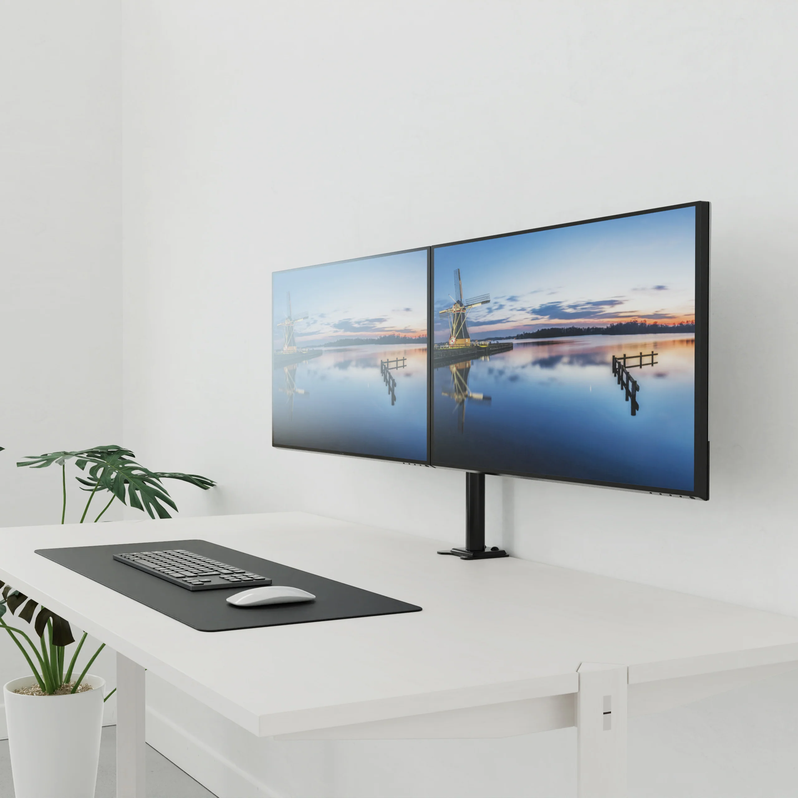 Monitorarm / Monitorhalterung Ergomount M2 - 2 Monitore 13 - 32 Zoll schwarz hjh OFFICE - Image 7