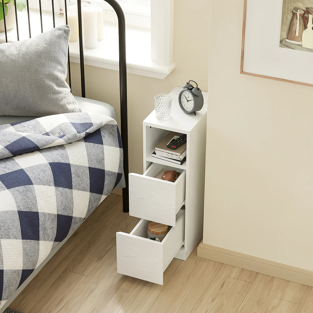 Nachttisch mit USB-Ladestation Cream White 35x20x60cm Modern FBT149-E-WG - Image 7