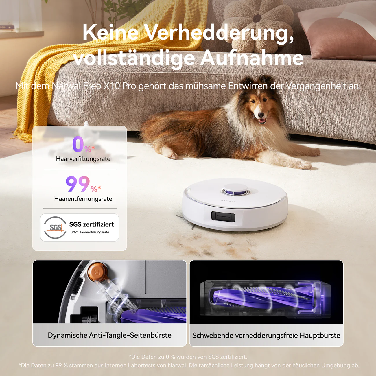 Narwal Freo X10 Pro, Saugroboter, DualFlow Tangle-Free-System - Image 3