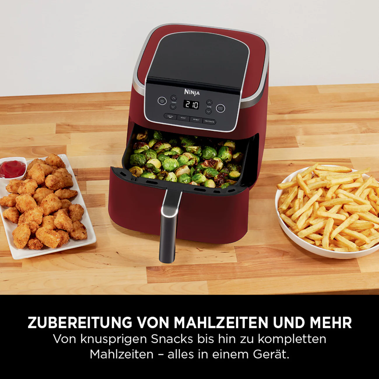 Ninja AF140EUCM Heißluftfritteuse rot, 4 Funktionen, 4,7 l Antihaftkorb - Image 4