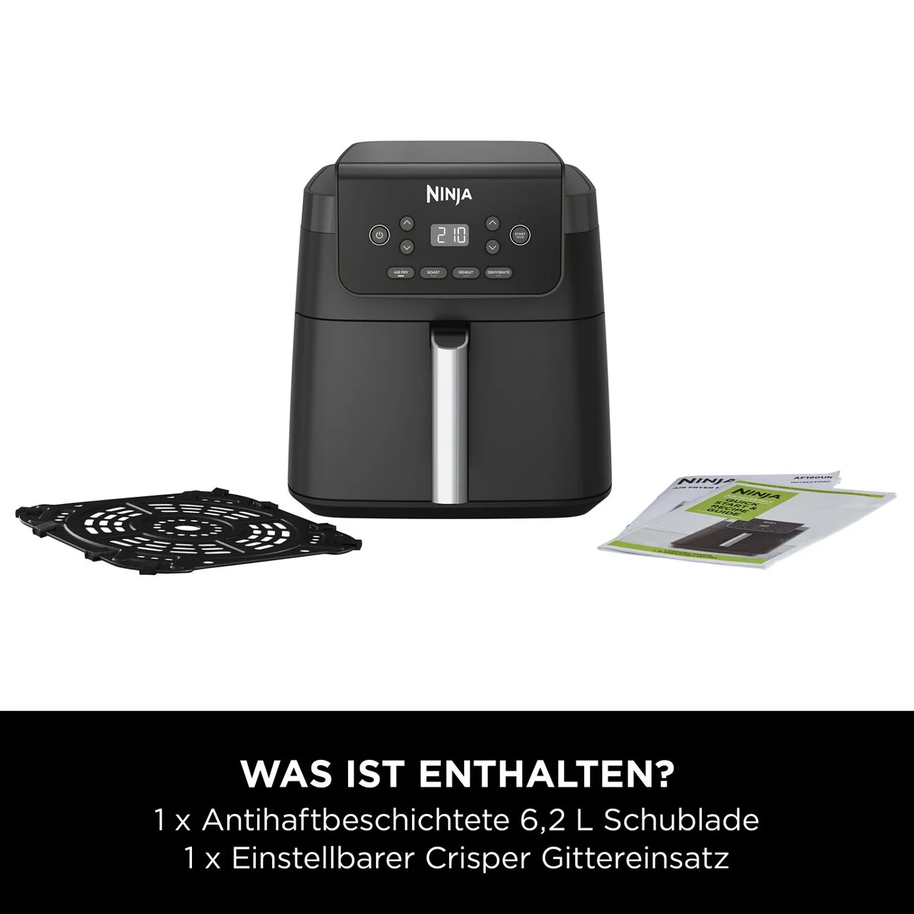 Ninja AF170EU Heißluftfritteuse schwarz 6.2 L Spülmaschinenfestes Zubehör - Image 2