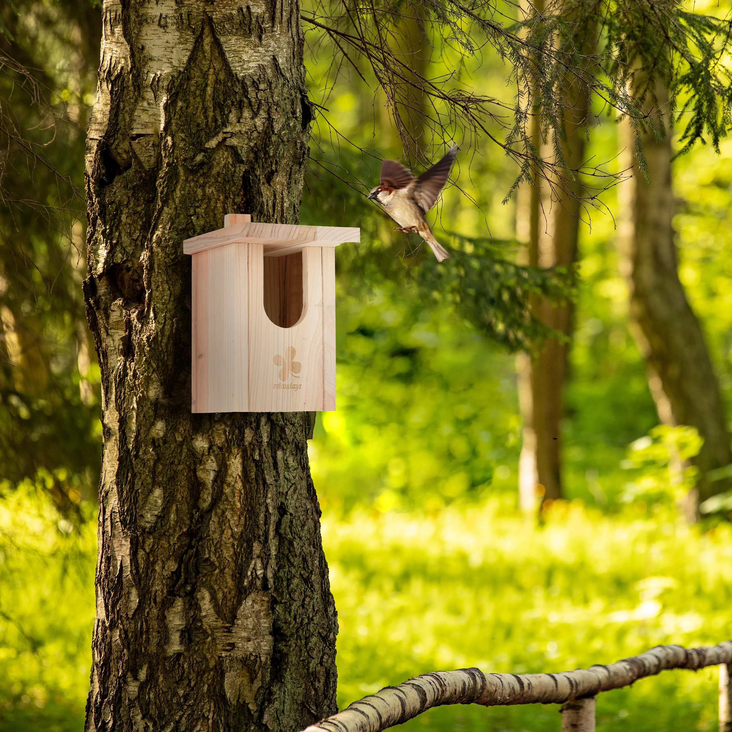 Nistkasten Naturholz Halbhöhlenbrüter - Image 2