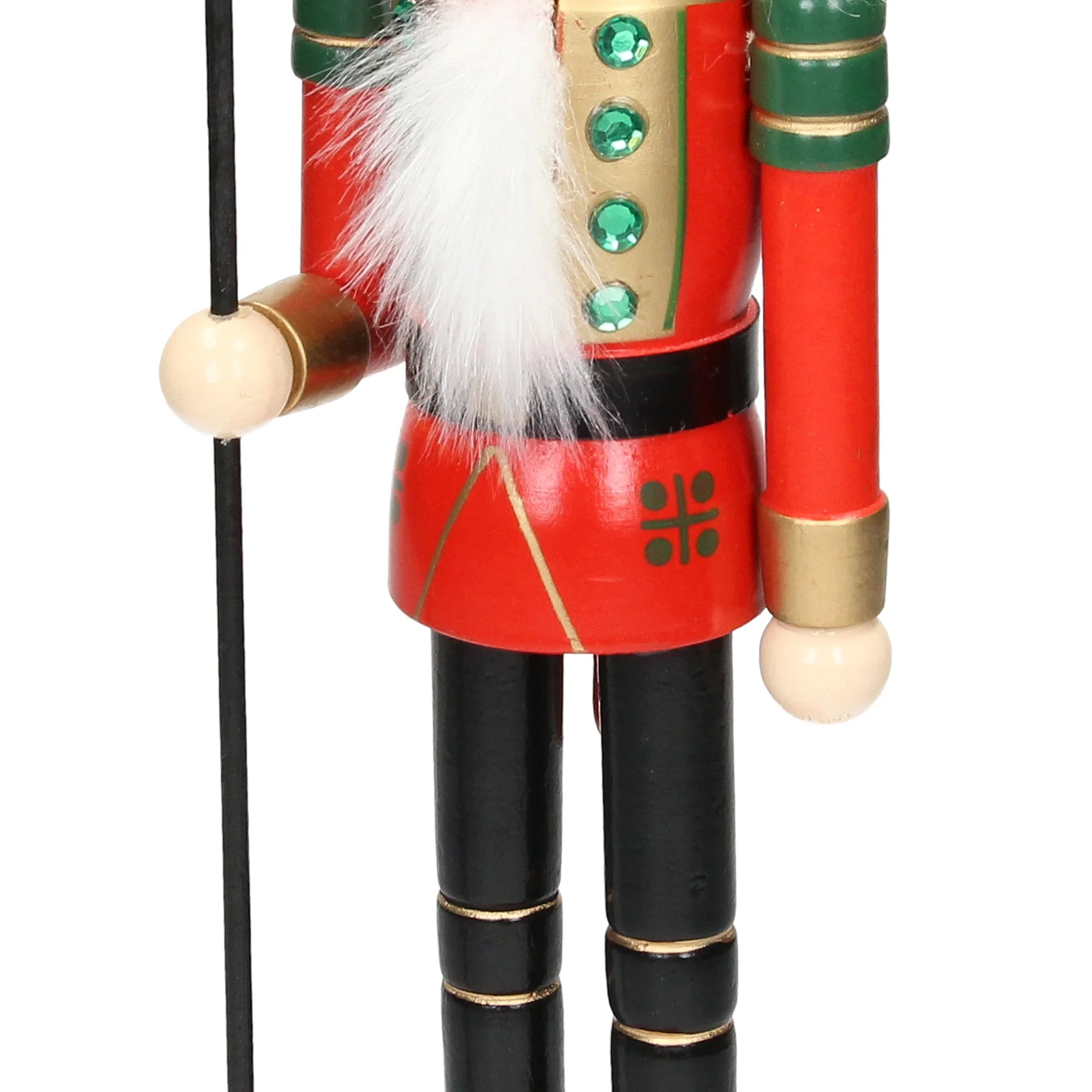 Nussknacker Soldat mit schwarzem Hut und Fahne 38 cm aus Holz - Image 6