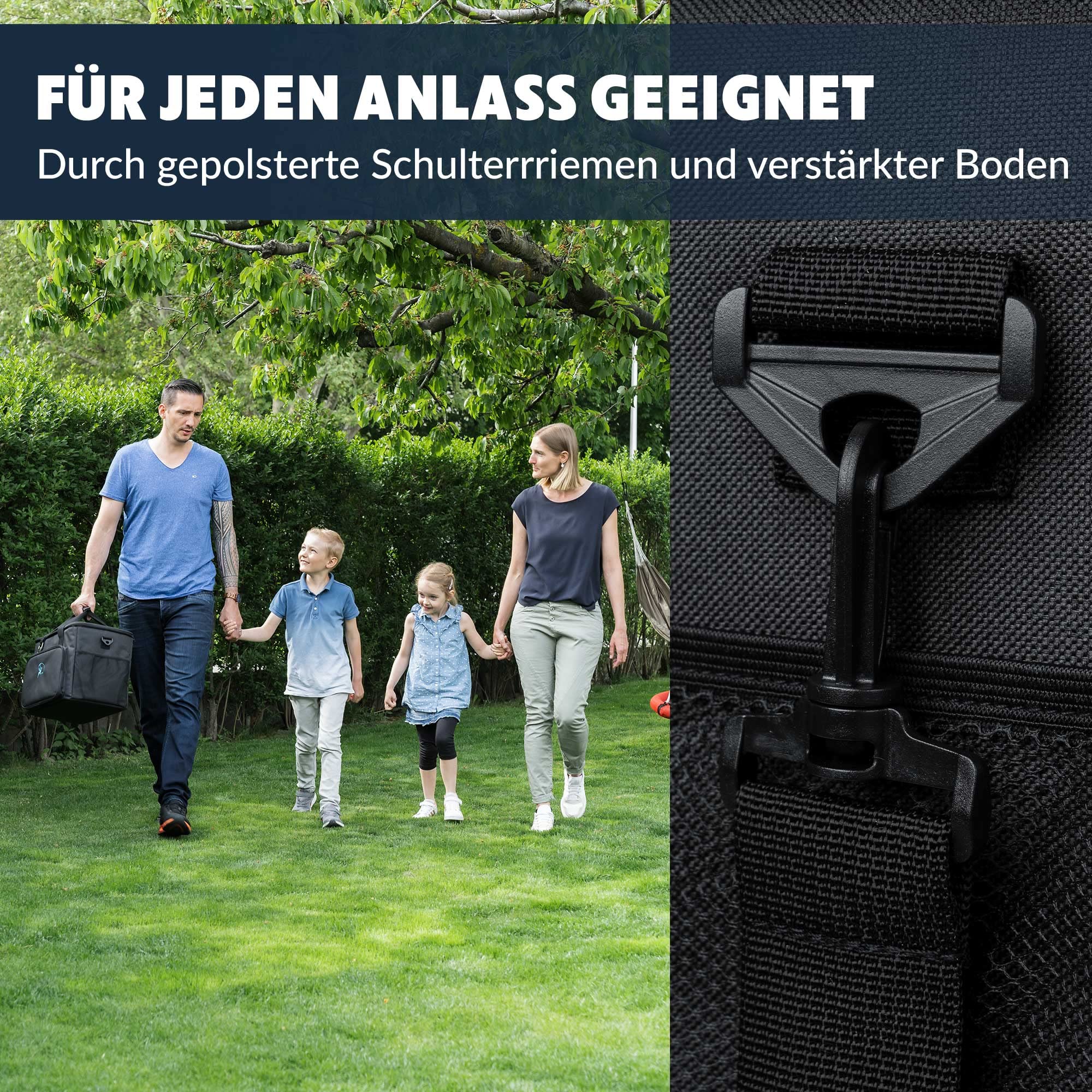 Obics Kühltasche Gross Kühlbox 30L Schwarz Thermotasche für Essen auf Arbeit - - Image 6