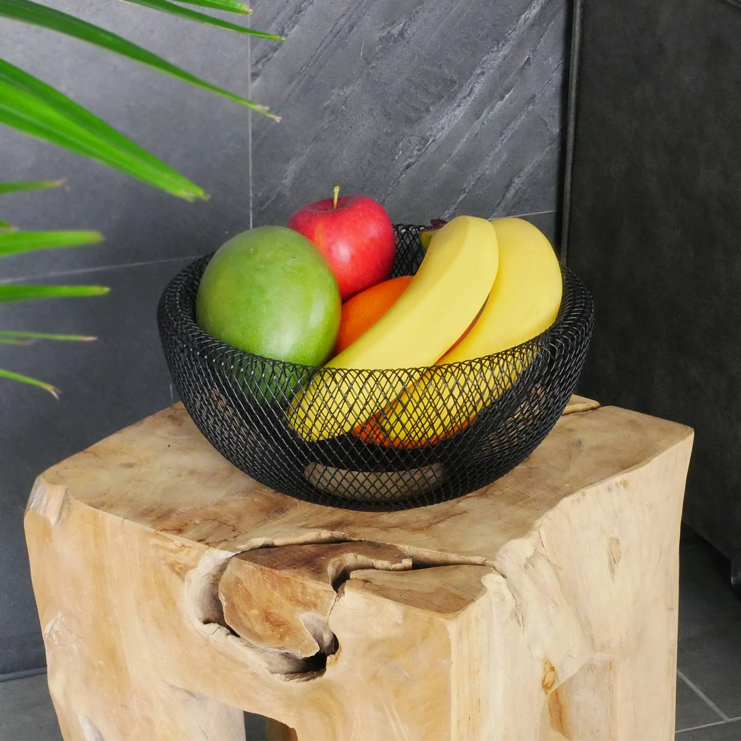 Obstkorb aus Metall in Schwarz - 25 x 9.8 cm Obstschale Dekoschale doppelwandig - Image 4