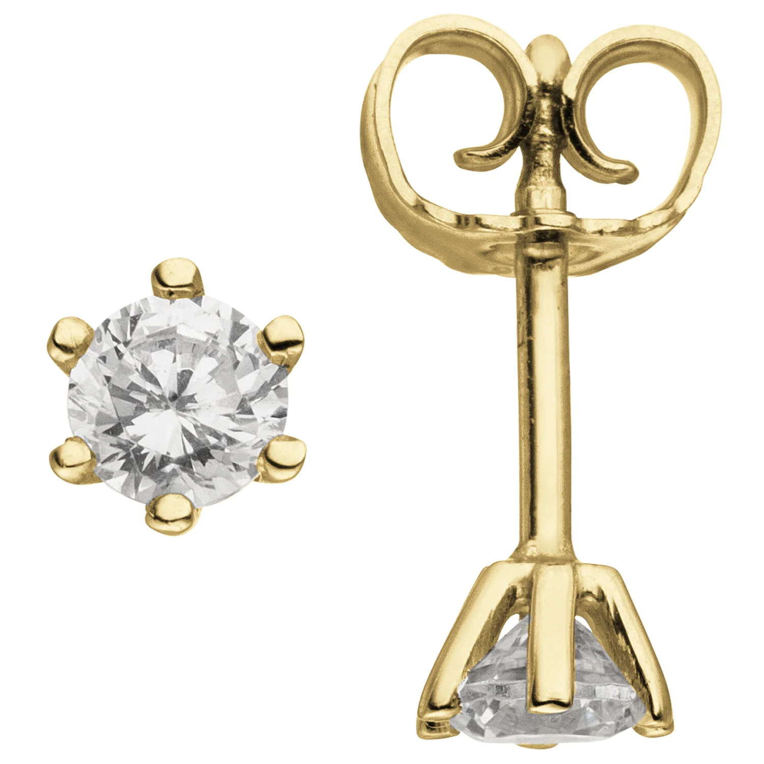 Ohrstecker 585 Gold Gelbgold 2 Diamanten Brillanten 0,74 ct. Ohrringe - Image 2