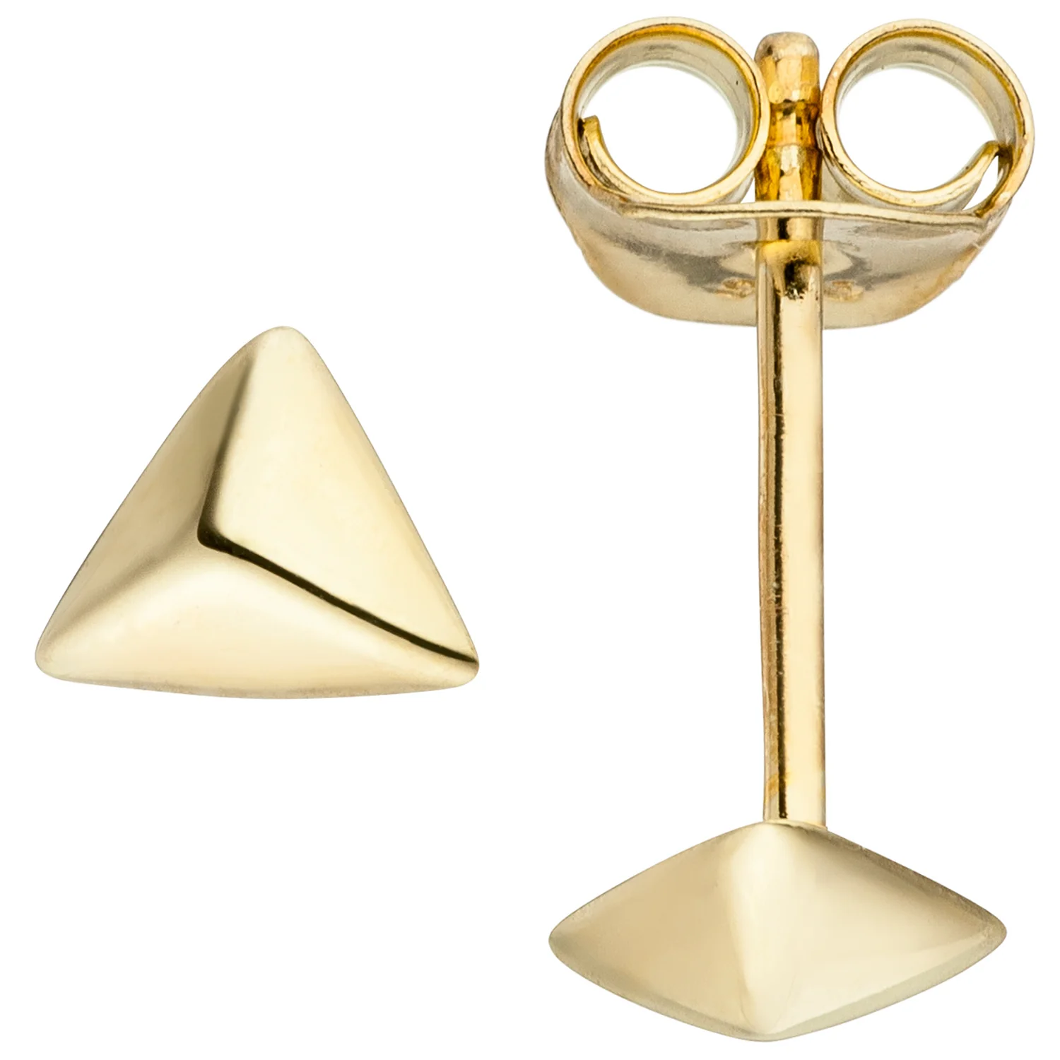 Ohrstecker dreieckig 925 Sterling Silber gold vergoldet Ohrringe Dreieck - Image 2