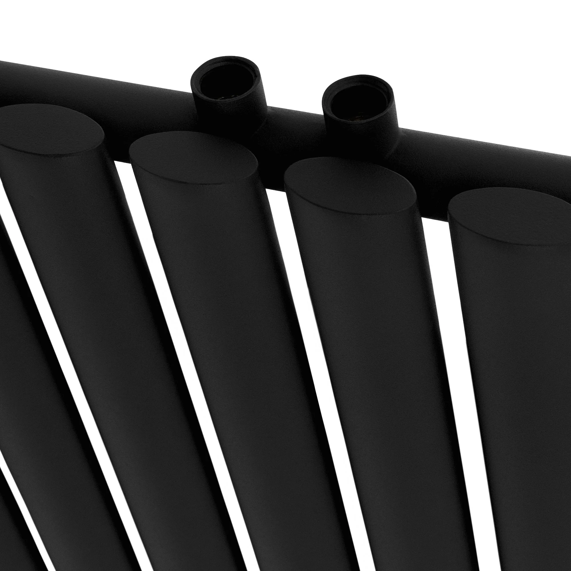 Paneelheizkörper horizontal 600x1020 mm Schwarz matt mit Seitenanschluss LuxeBath - Image 4