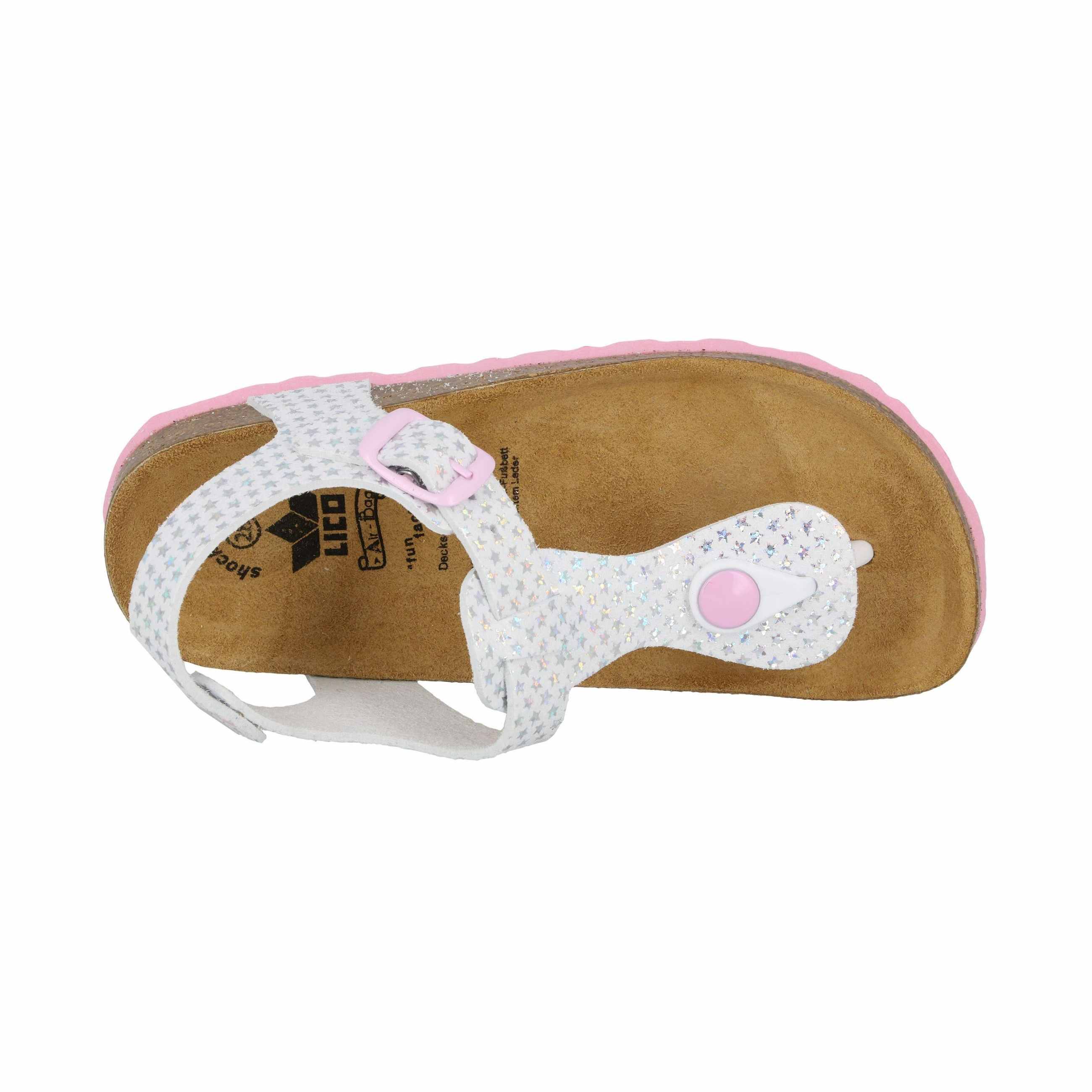 Pantolette Mädchen Schnallen weiß LICO Bioline starprint - Image 69