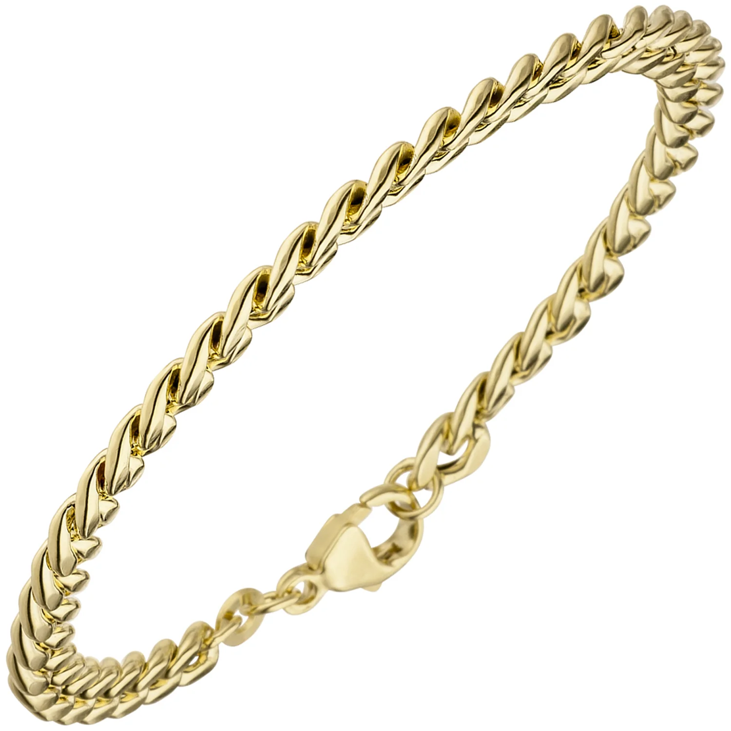 Panzerarmband 333 Gelbgold 19 cm Gold Armband Goldarmband Karabiner