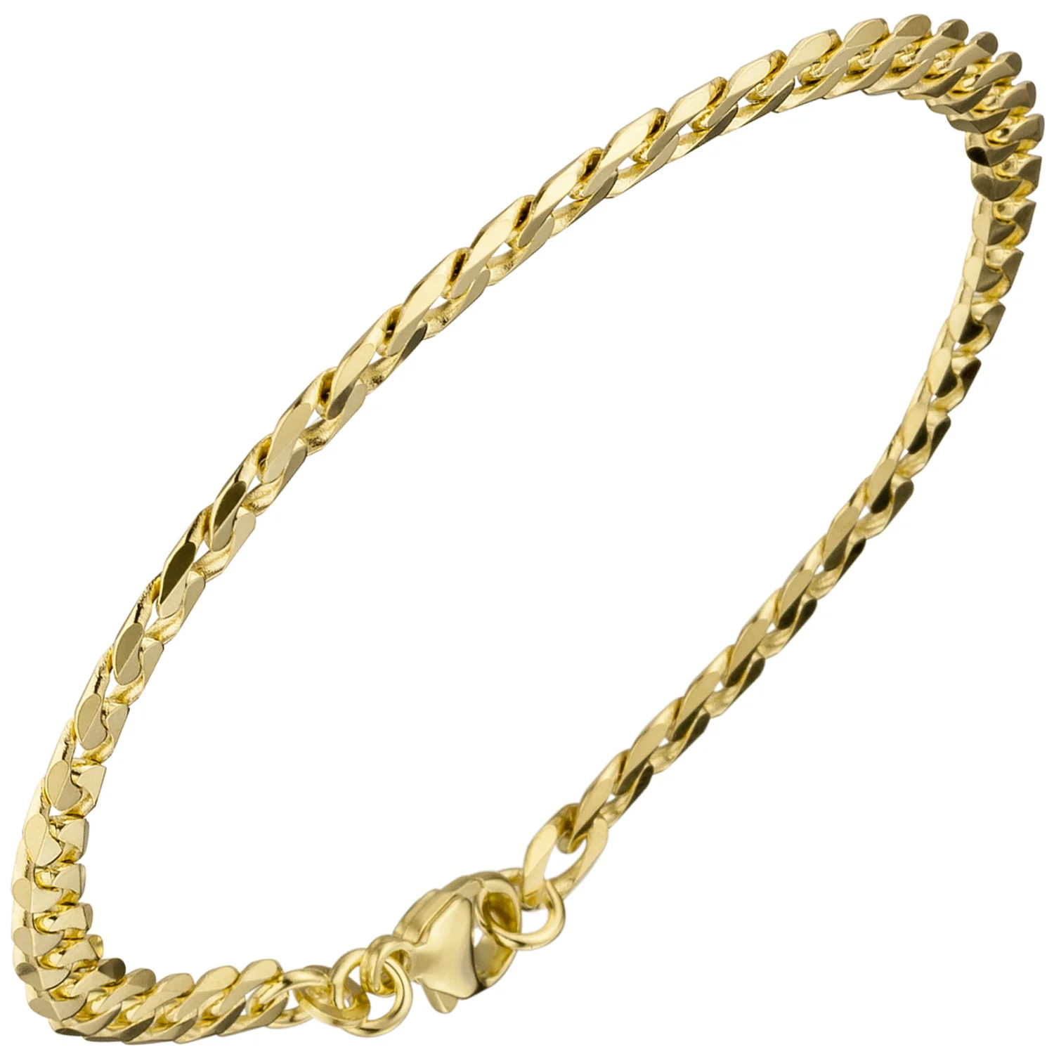 Panzerarmband 333 Gelbgold massiv 21 cm Gold Armband Goldarmband Karabiner - Image 2