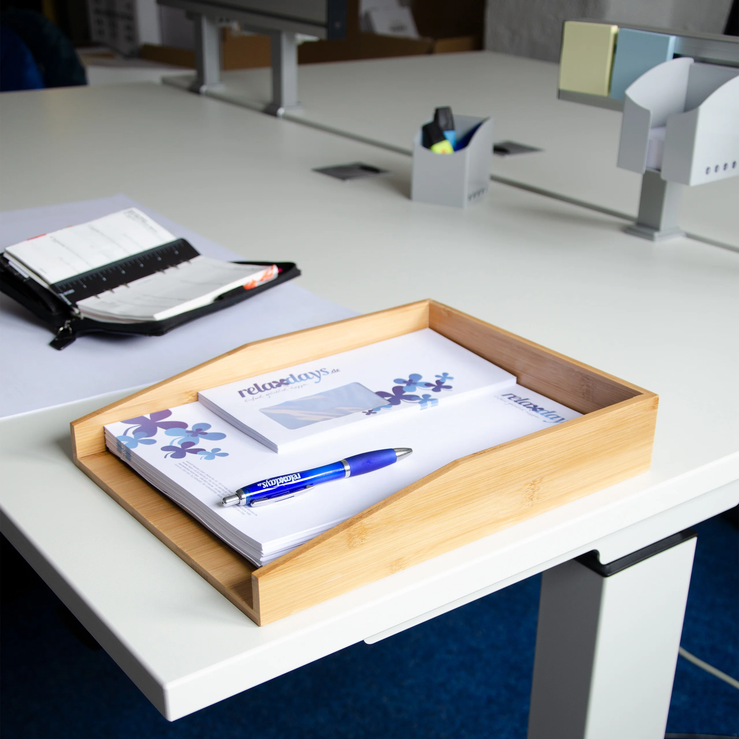 Papierablage Bambus 6 x 25 x 34 cm - Image 9