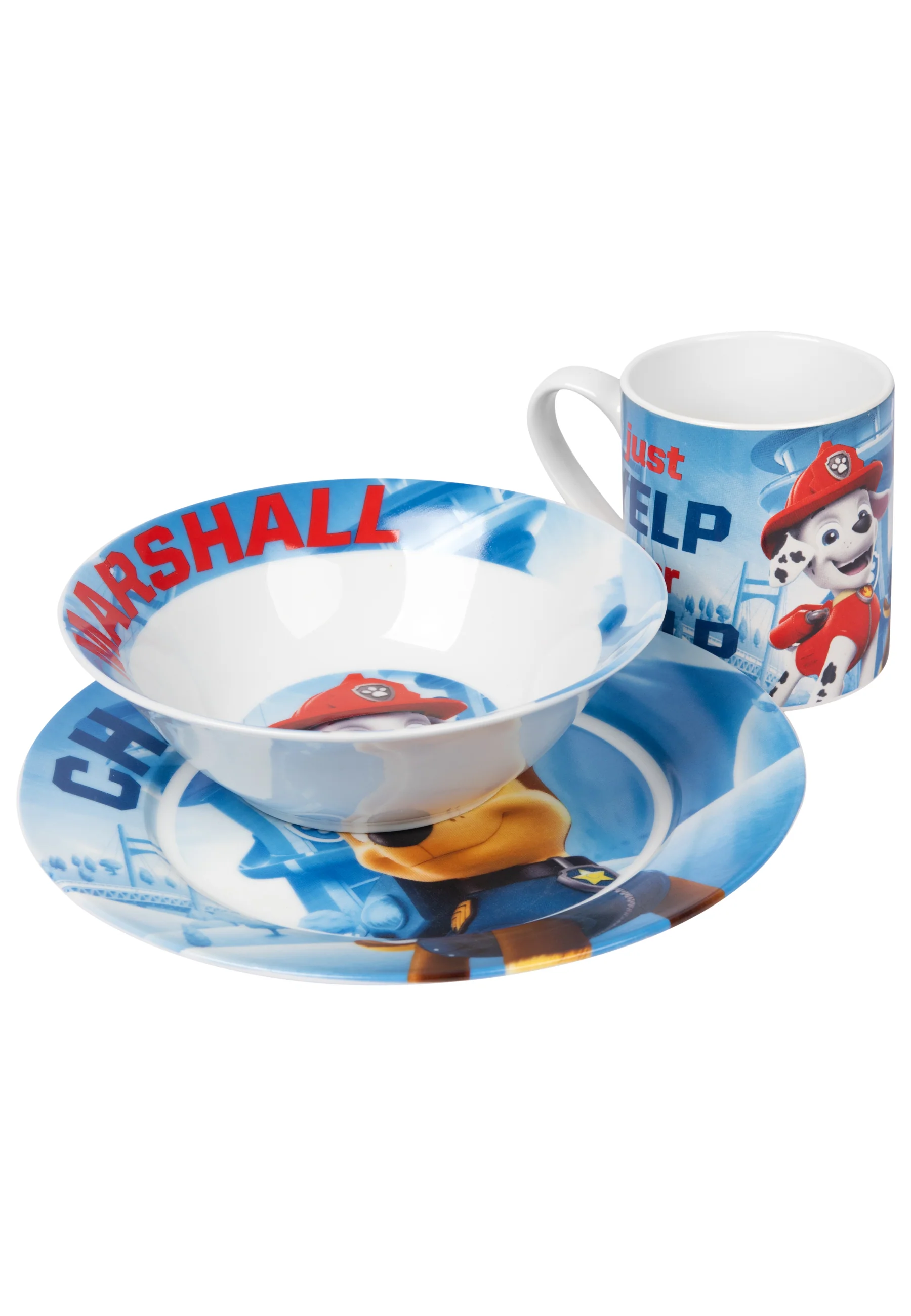 Paw Patrol Frühstücksset für Kinder - Geschirr Set 3-teilig aus Porzellan - Image 3