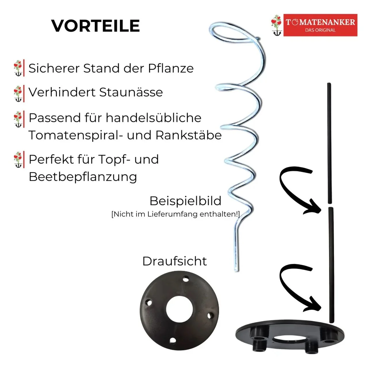 Pflanzenanker für stabilen Halt von Tomaten und Rankstäben, 2er-Set - Image 2