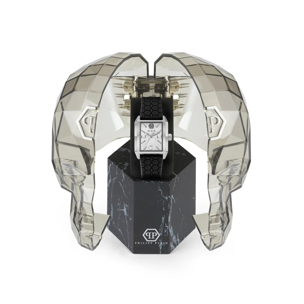 Philipp Plein Damen Uhr Analog Quarz OFFSHORE SQUARE PWMAA0122 Silikon - Image 4
