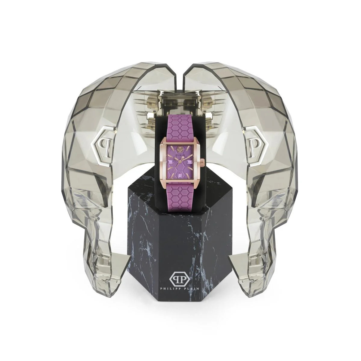 Philipp Plein Damen Uhr Analog Quarz OFFSHORE SQUARE PWMAA0322 Silikon - Image 4