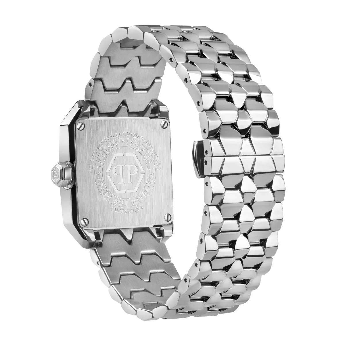 Philipp Plein Damen Uhr Analog Quarz OFFSHORE SQUARE PWMAA0422 Edelstahl - Image 2