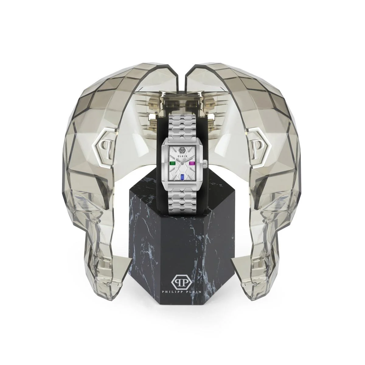 Philipp Plein Damen Uhr Analog Quarz OFFSHORE SQUARE PWMAA0422 Edelstahl - Image 4