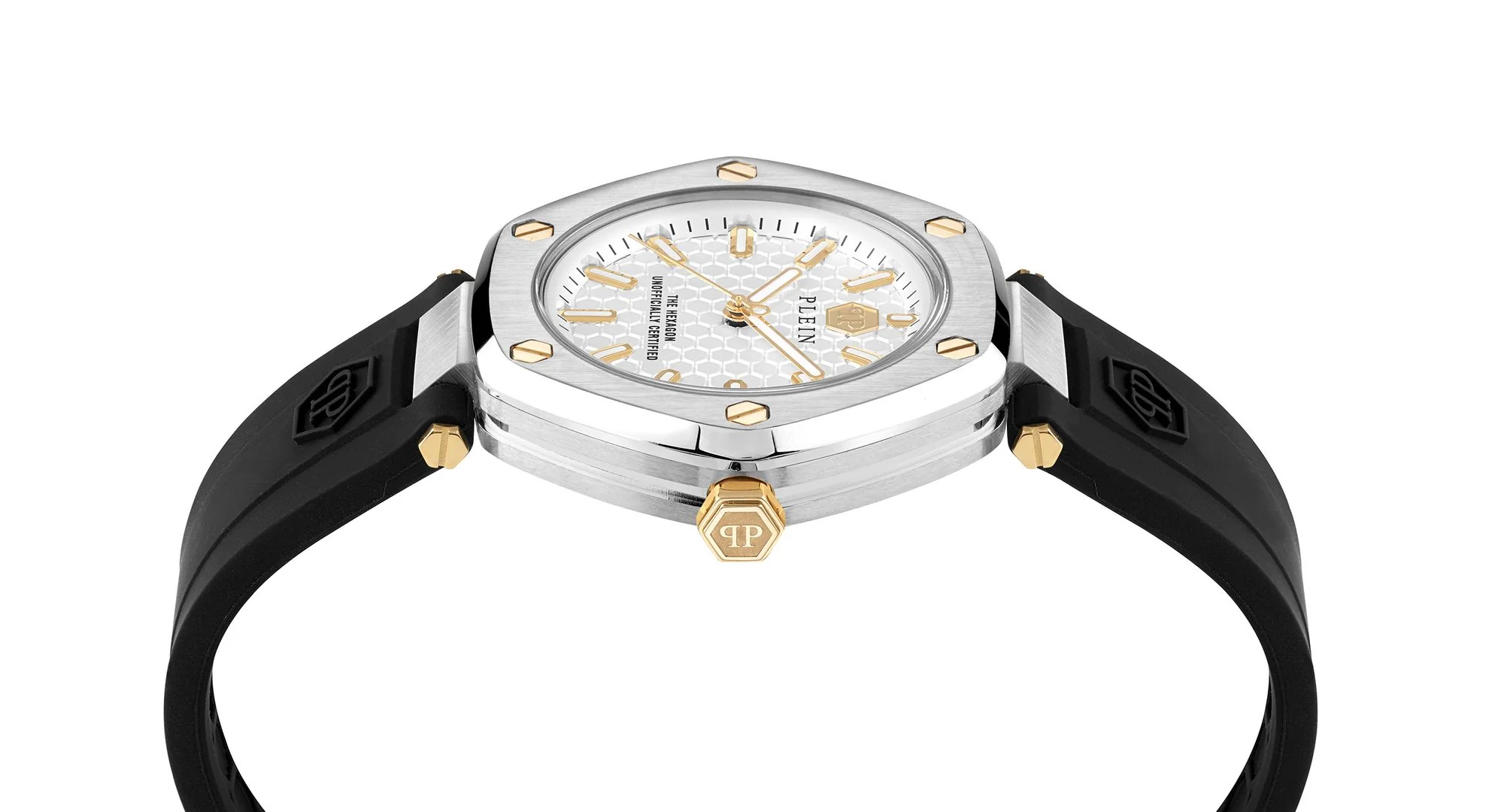 Philipp Plein Damen Uhr Analog Quarz THE HEXAGON PW1BA0223 Silikon - Image 3