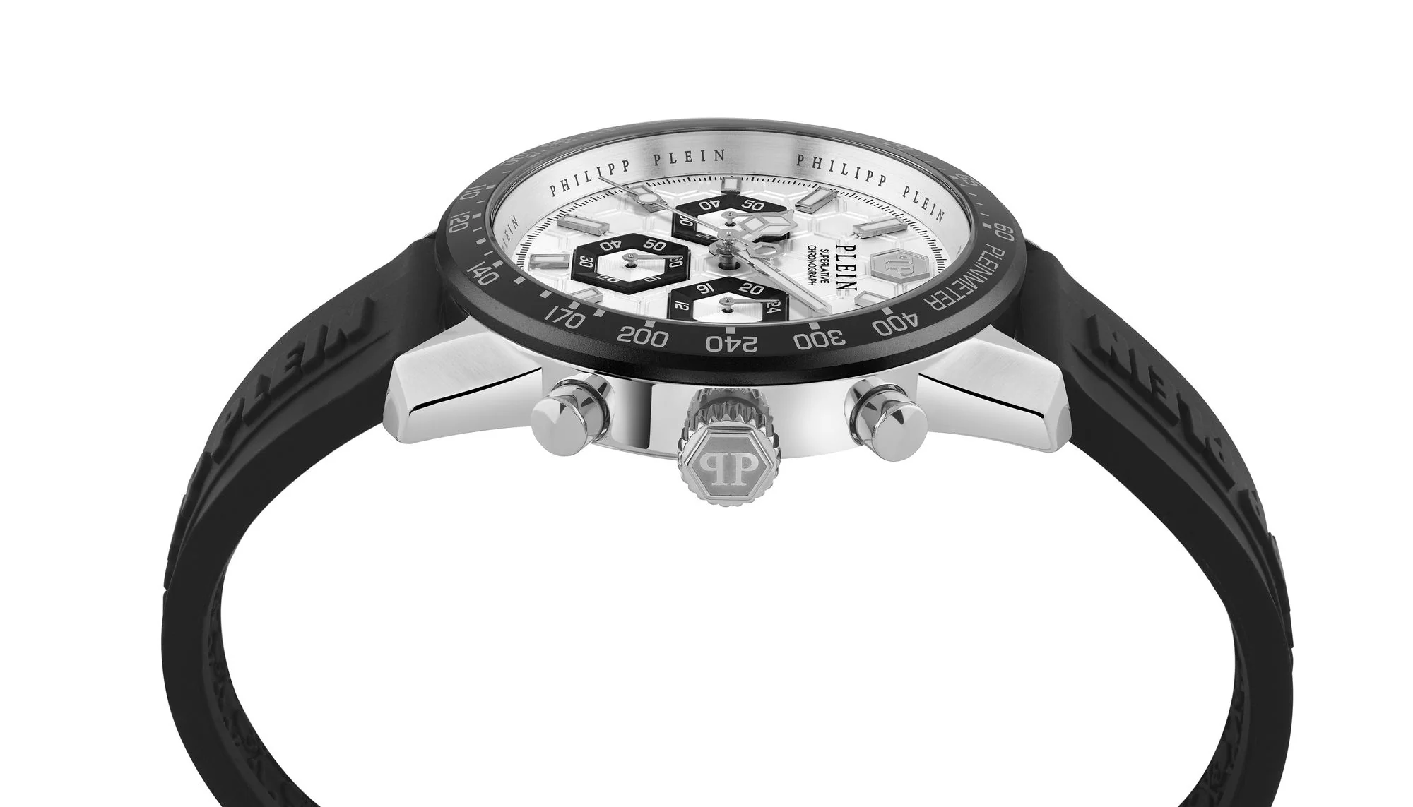 Philipp Plein Herren Uhr Analog Chronograph Quarz PLEINMETER PWPYA0124 Silikon - Image 3