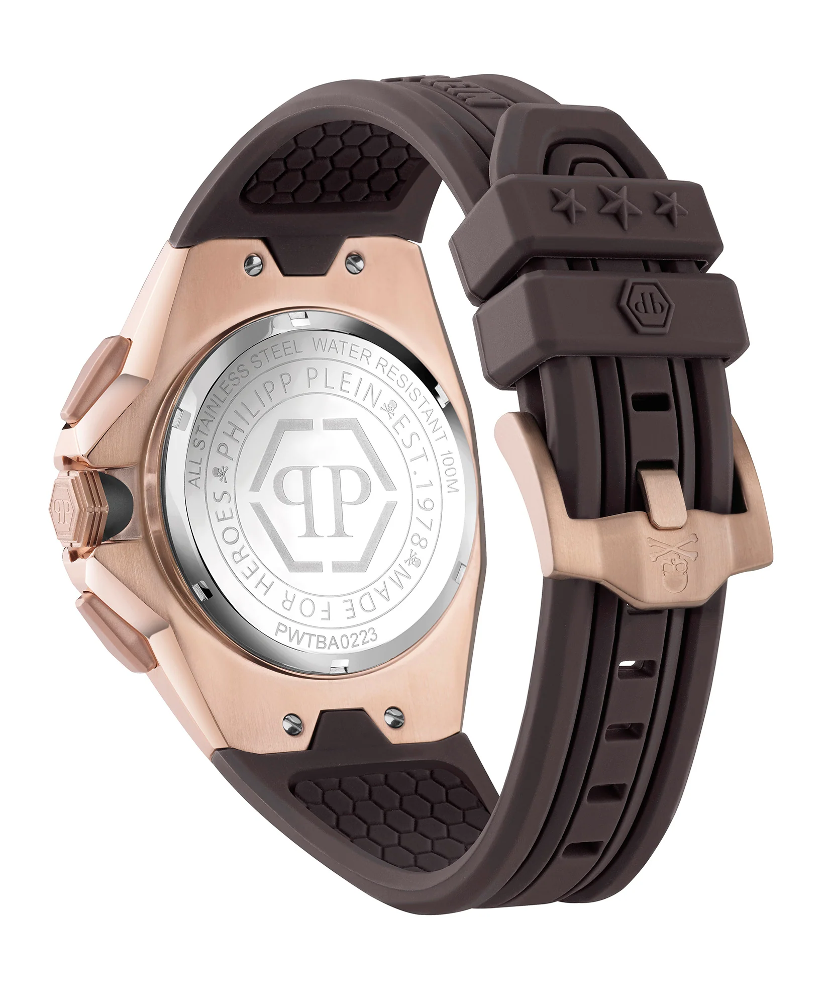Philipp Plein Herren Uhr Analog Quarz Chrono OCTAGON PWTBA0223 Silikon - Image 2