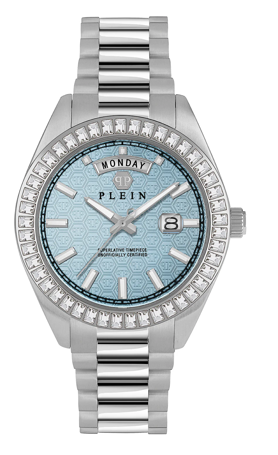 Philipp Plein Herren Uhr Analog Quarz DATE SUPERLATIVE GENT PWPNA0524 Edelstahl